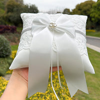 Coussin Alliance Dentelle Perles Blanc — vue 3