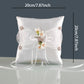 Wedding Bridal Ring Pillow with Bow - Elegant Ceremony Accessory Gift for Brides