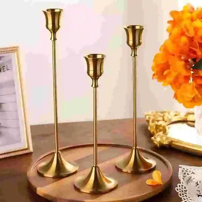 Bougeoir Mariage Métal Lot de 3 Chandeliers