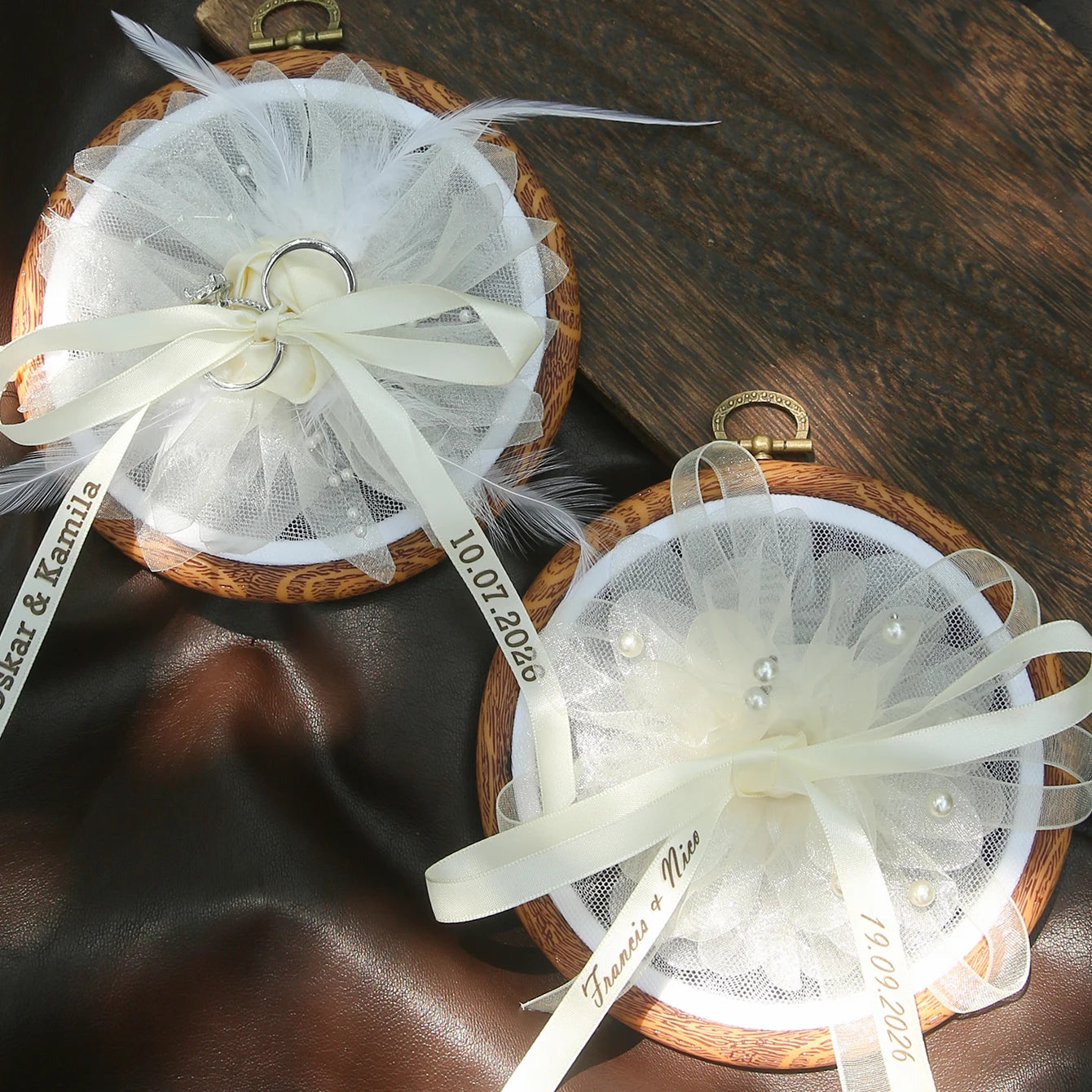 Porte alliance cerceau tulle et perles