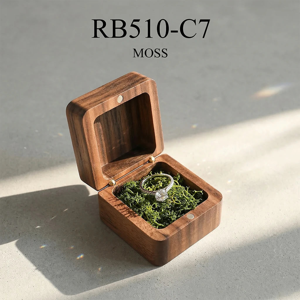 Boîte à Alliance Mariage en Bois Personnalisée
