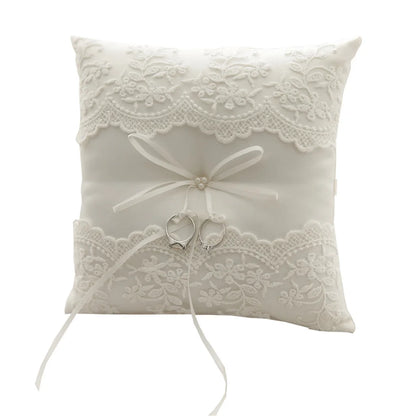 Coussin alliances dentelle et rubans satin — vue 6