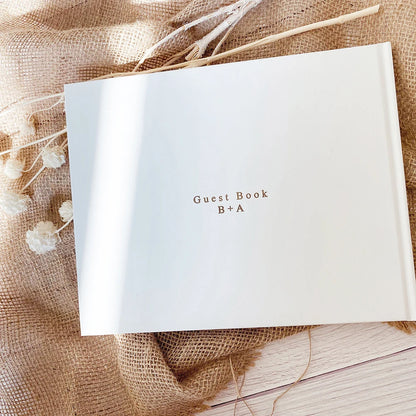Livre d'or mariage blanc personnalisé couverture rigide