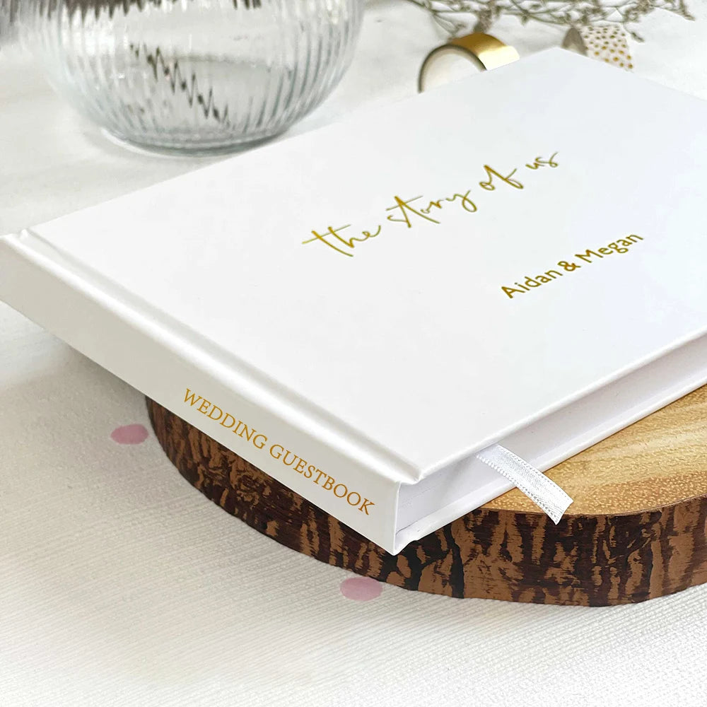 Livre d'or mariage blanc personnalisé couverture rigide