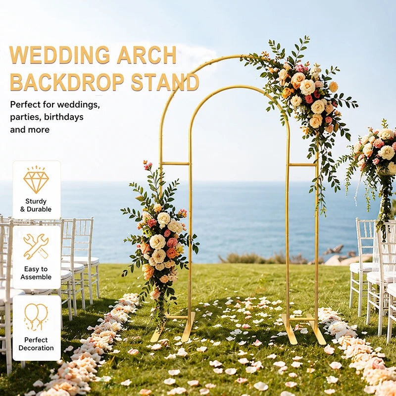 Arche Mariage Double Arceau Doré — vue 4
