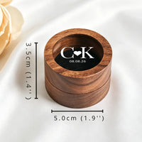 Boîte double alliance ronde bois personnalisée — vue 4