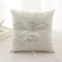 Coussin alliances dentelle et rubans satin — vue 2