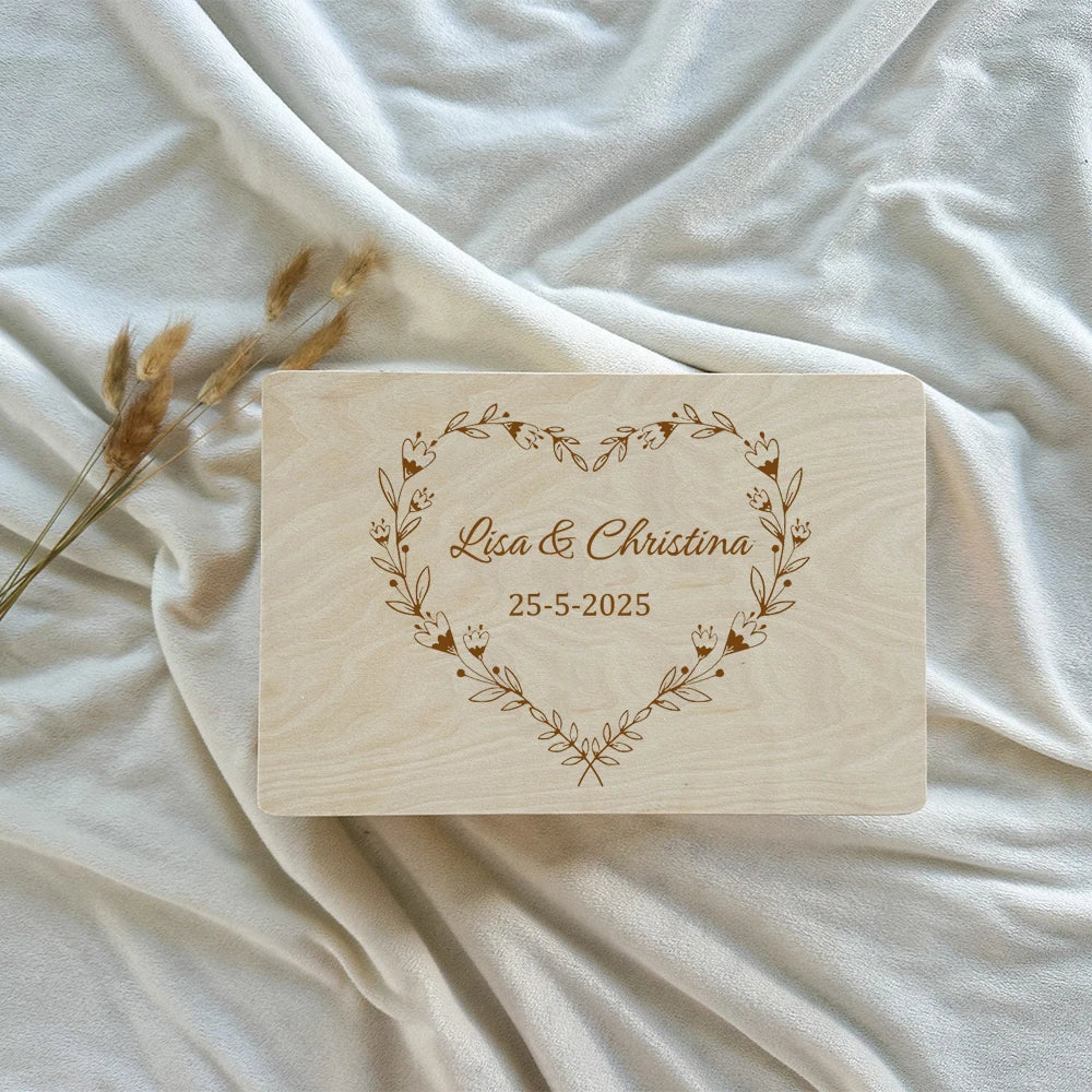 Boîte souvenir mariage bois personnalisée
