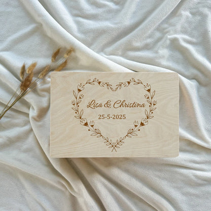 Boîte souvenir mariage bois personnalisée