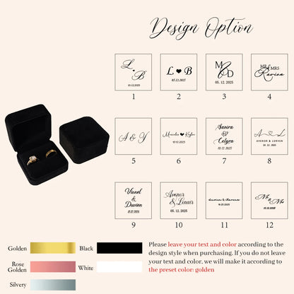 Boîte alliance double velours personnalisée