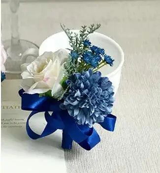 Boutonnières de mariage bleu et blanc — vue 5