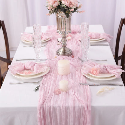 Chemin de Table Mariage en Gaze Froissée