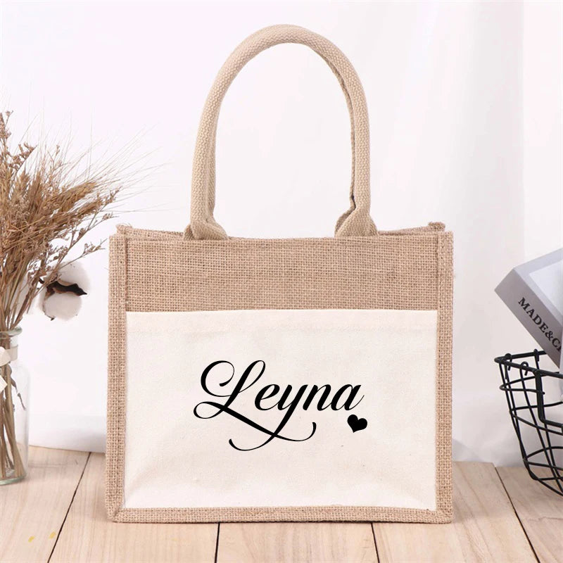 Sac Cabas Jute Personnalisé Demoiselle d'Honneur