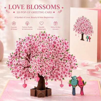 Carte Pop-Up 3D Fleurs et Mariage