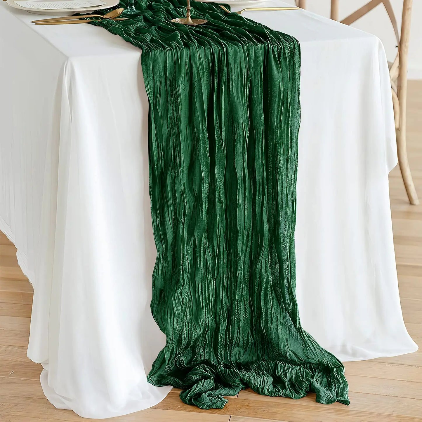 Chemin de Table Mariage en Gaze Froissée