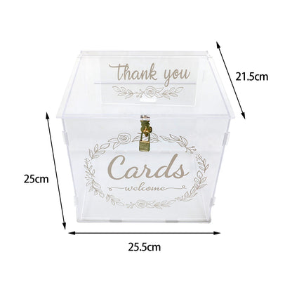 Urne mariage acrylique moderne à enveloppes — Transparent (modèle C)