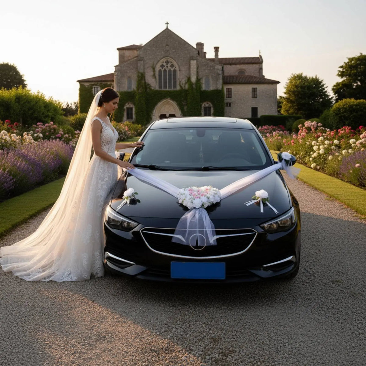Décoration Voiture Mariage Cœur de Roses — vue 4