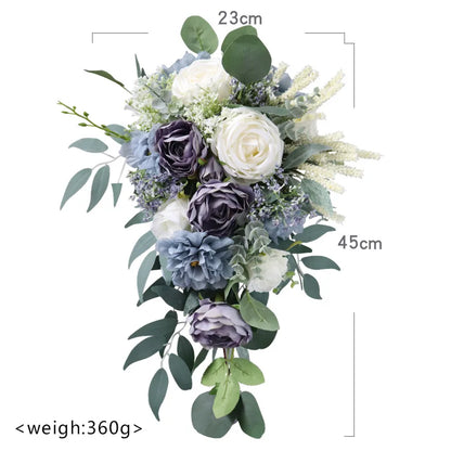 Bouquet de mariée artificiel en cascade — vue 14