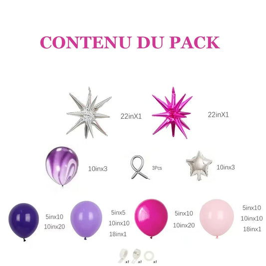Kit arche de ballon mariage rose et violet