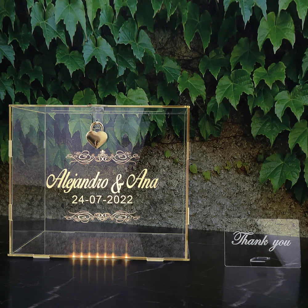 Urne Mariage Acrylique Transparente Personnalisée
