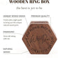 Boîte alliance mariage bois hexagonale double bague