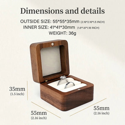 Boîte à Alliance Mariage en Bois Personnalisée