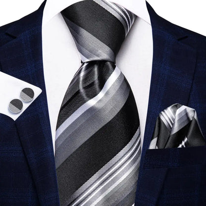 Coffret Cravate Mariage Homme avec Pochette et Manchettes