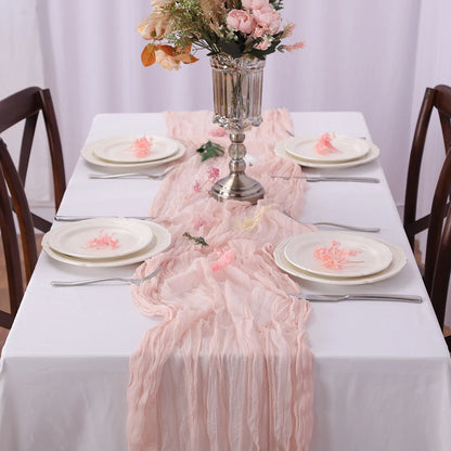 Chemin de Table Mariage en Gaze Froissée