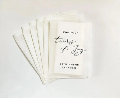 Pochettes mouchoirs larmes de joie mariage