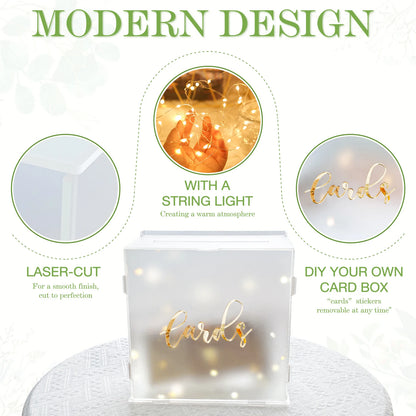 Urne mariage acrylique dépoli guirlande lumineuse — vue 3