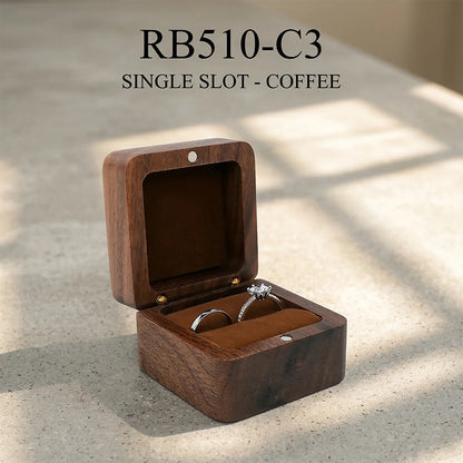 Boîte à Alliance Mariage en Bois Personnalisée