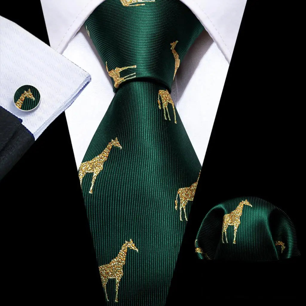 Cravate Mariage Homme Verte Pochette Boutons de Manchette