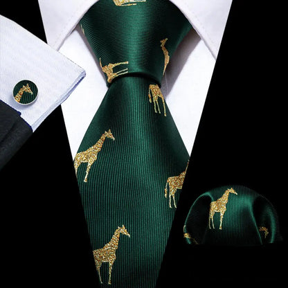 Cravate Mariage Homme Verte Pochette Boutons de Manchette
