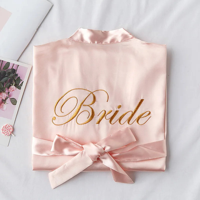 Peignoir Mariée Long en Satin — vue 5