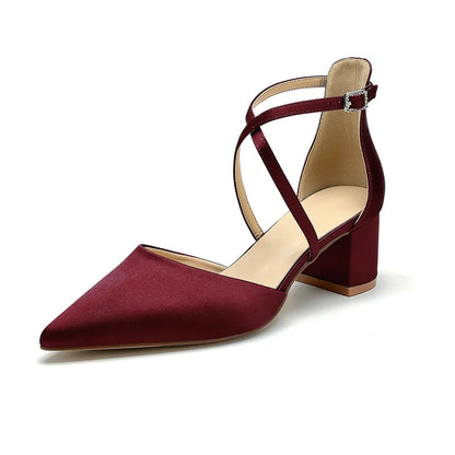 Escarpins Mariée Satin Talon Carré