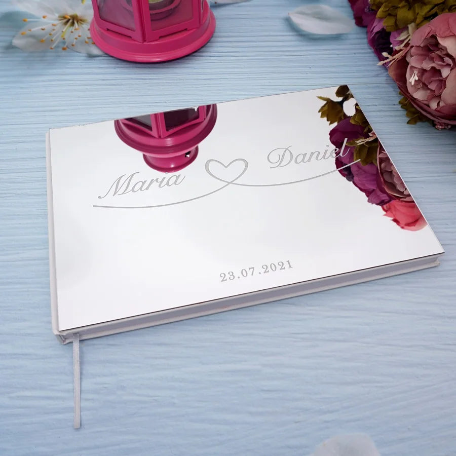 Livre d'or mariage personnalisé miroir acrylique