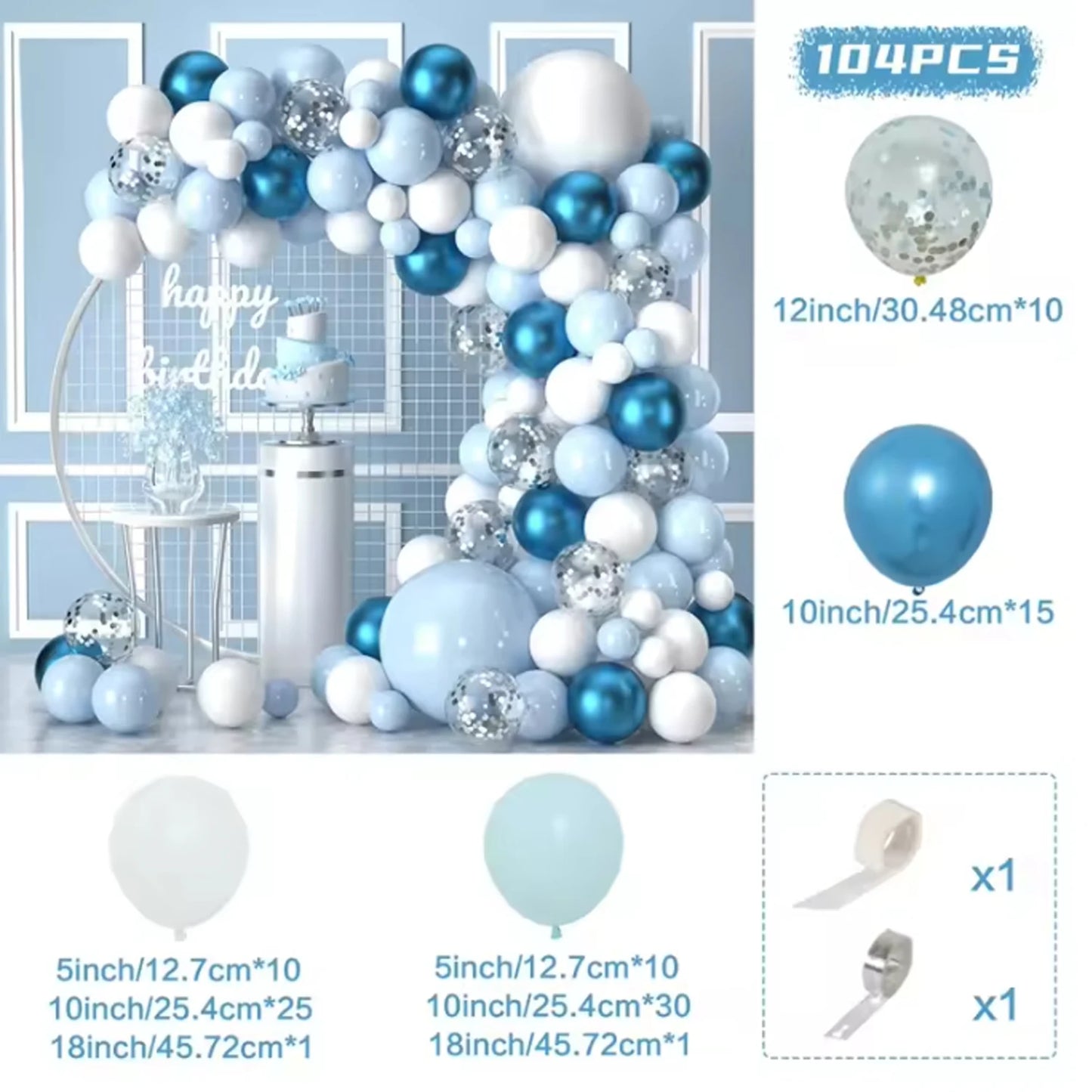 Kit Arche Ballon Mariage Bleu