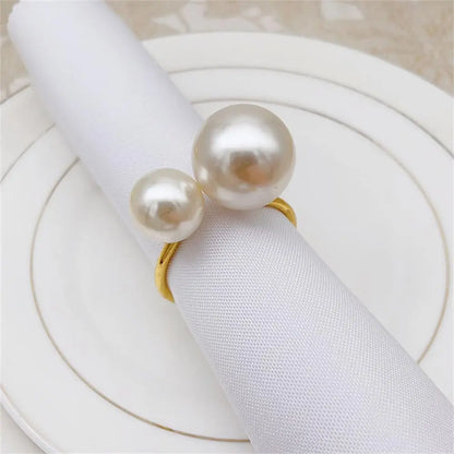 Rond de serviette mariage perle lot de 6