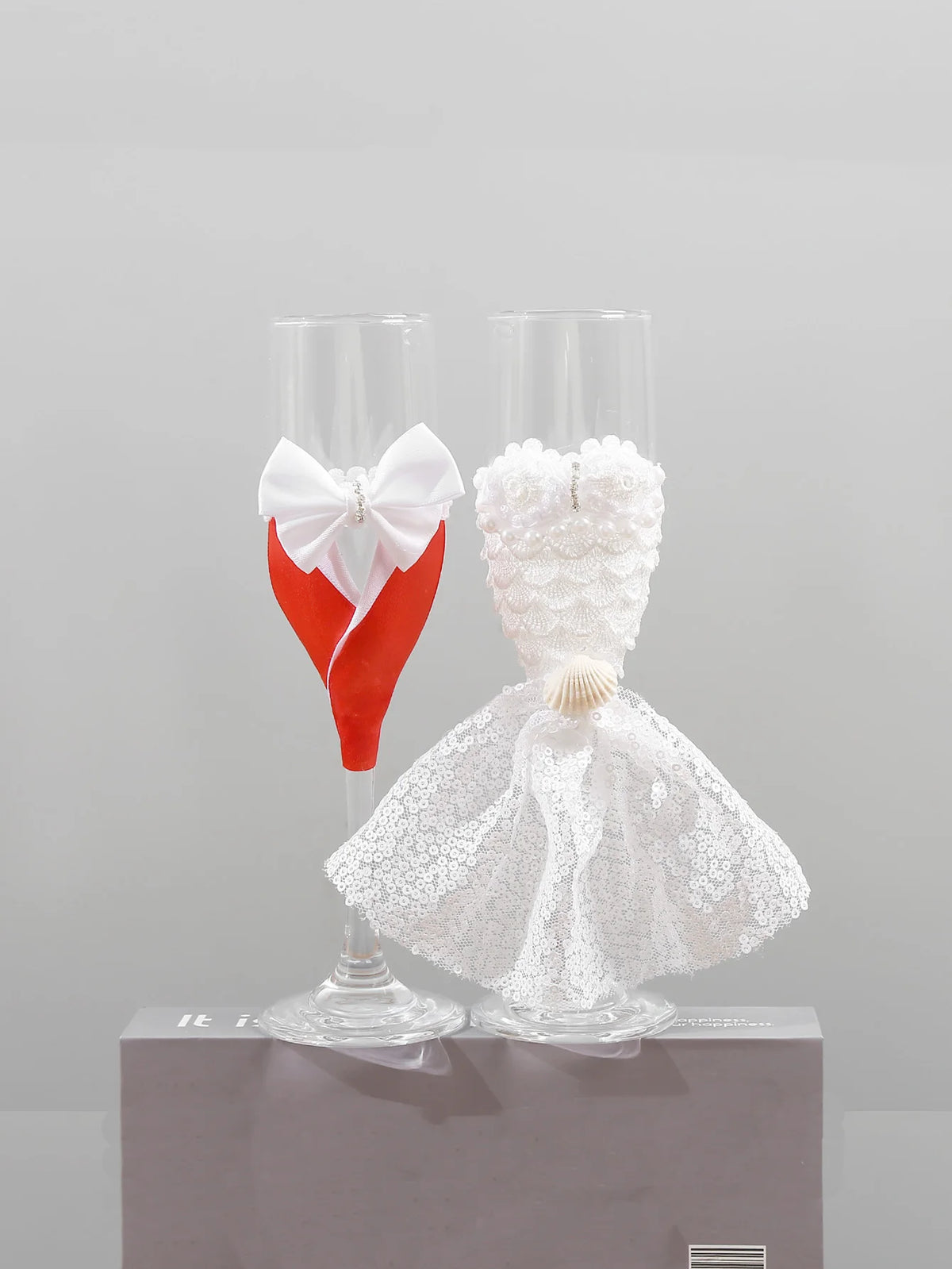 Flûtes Champagne Mariage Costume et Robe — vue 3