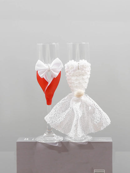 Flûtes Champagne Mariage Costume et Robe — vue 3