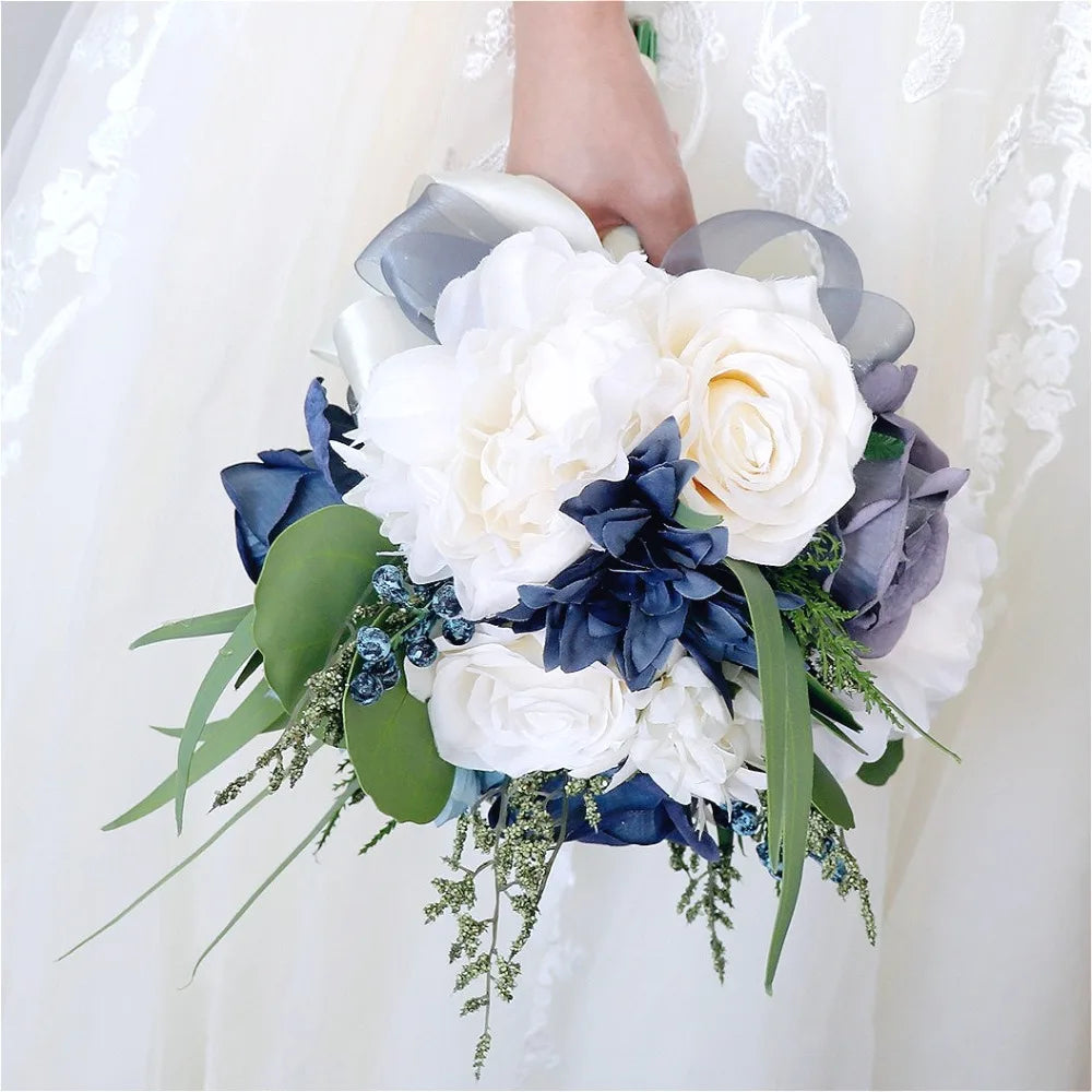 Bouquet de Mariée Artificiel Bleu