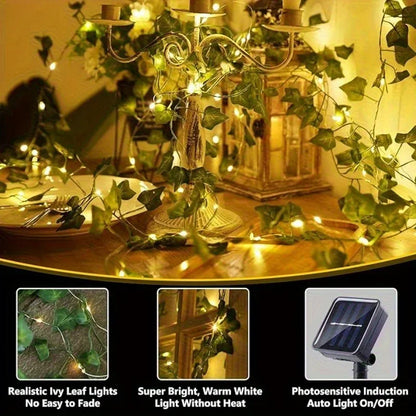 Guirlande lumineuse mariage solaire à feuilles — vue 6