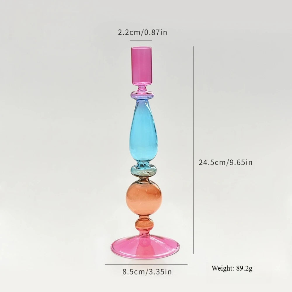 Bougeoir Vase Verre Coloré Mariage — vue 9