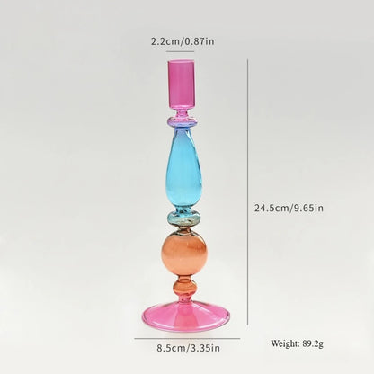 Bougeoir Vase Verre Coloré Mariage — vue 9