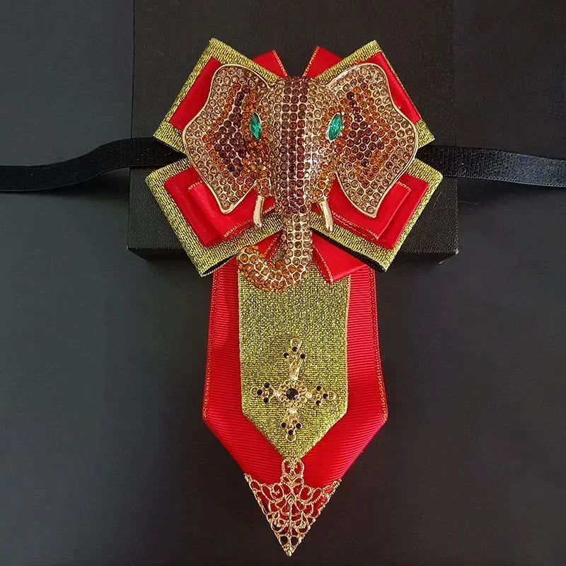 Nœud papillon mariage bijou éléphant strass — vue 7