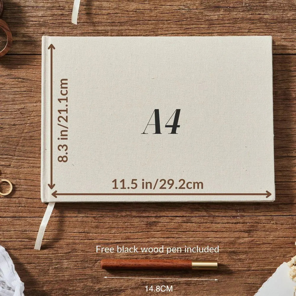 Livre d'Or Mariage Personnalisé Format A4 avec Stylo