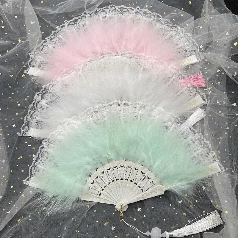 Éventail dentelle mariage invités