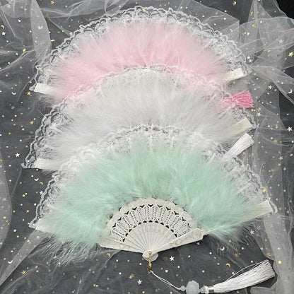 Éventail dentelle mariage invités
