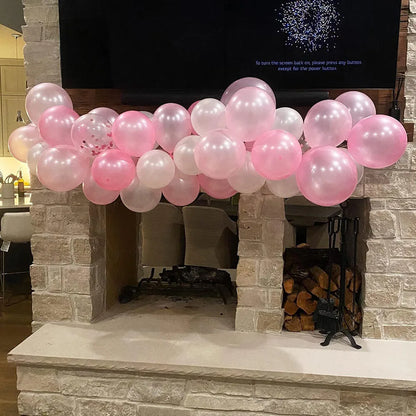 Ballons Mariage Rose et Blanc Confettis