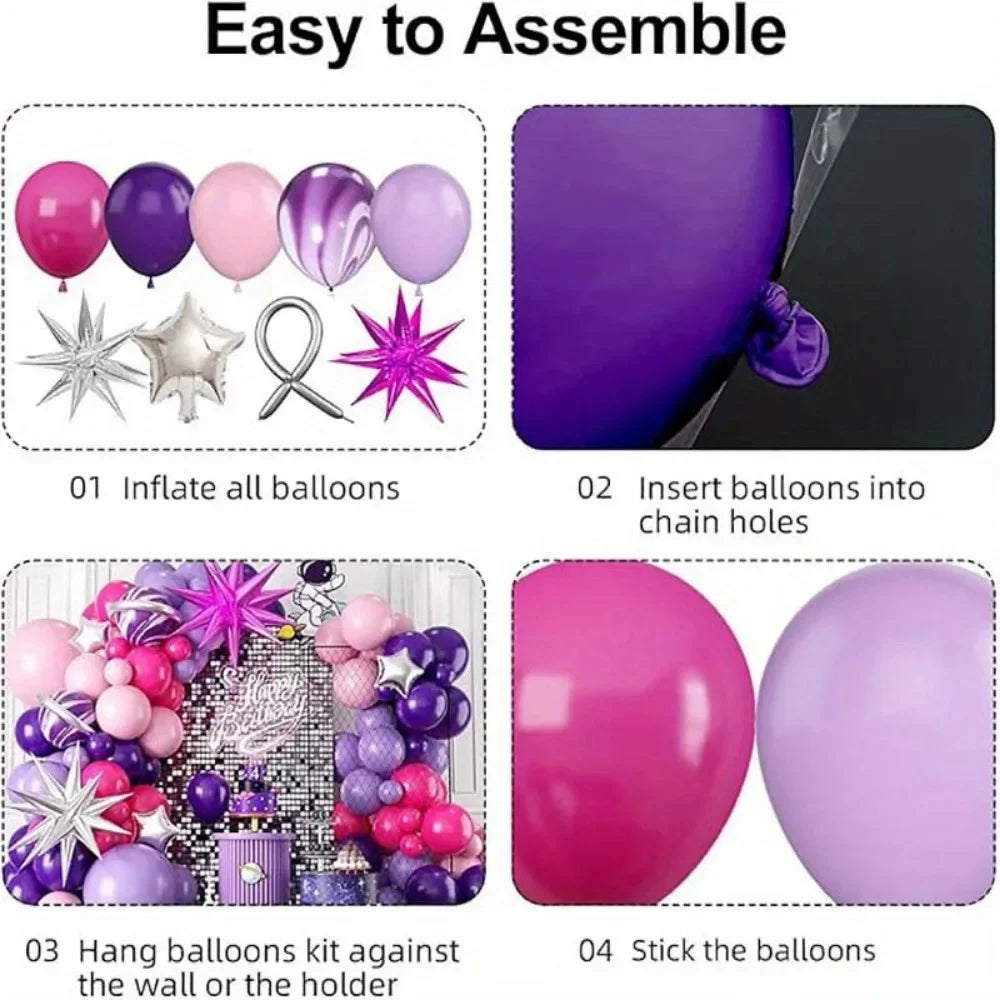 Kit arche de ballon mariage rose et violet
